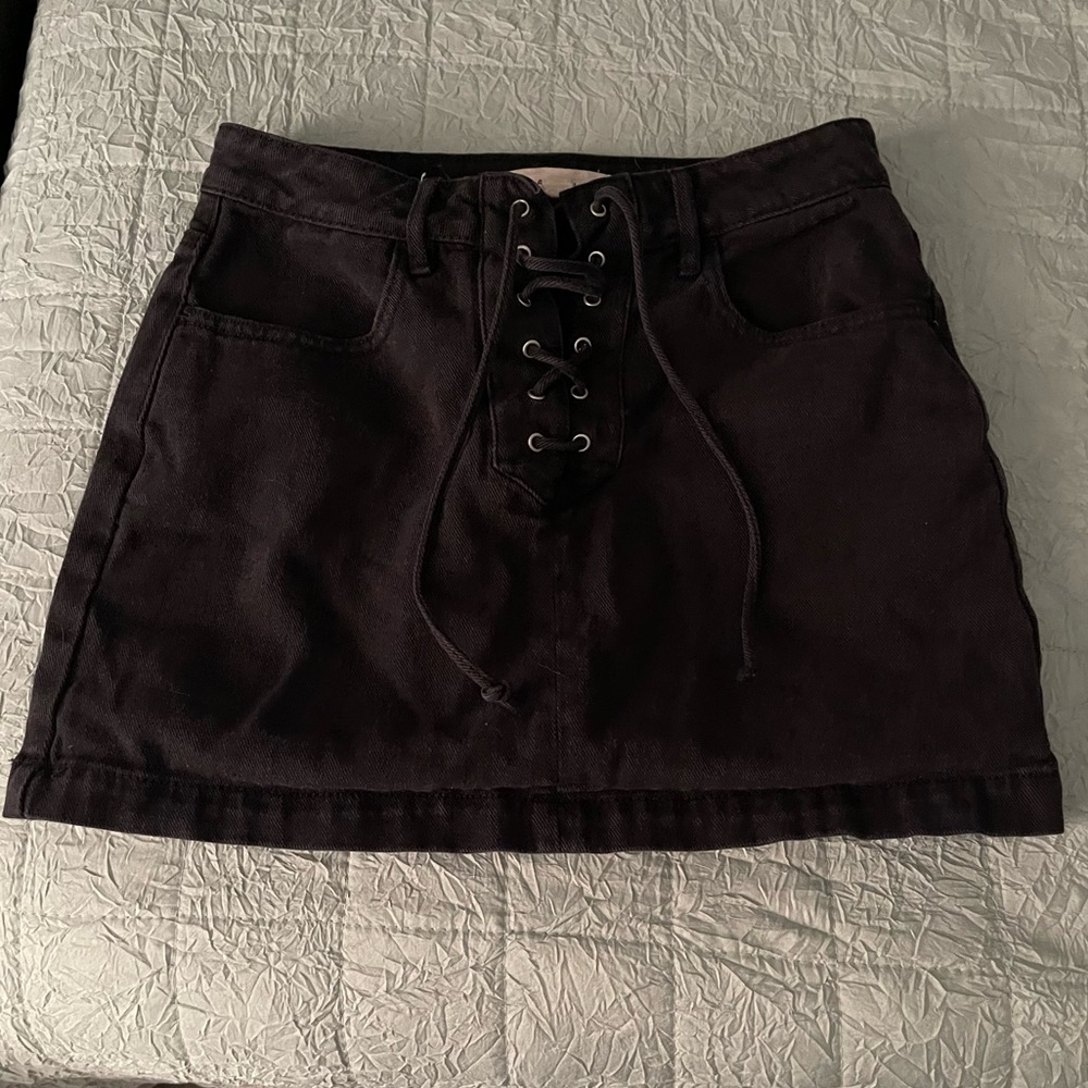 Black Denim Skirt